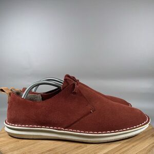 Clarks Tamho Edge Red Suede Lightweight Shoes Mens 10